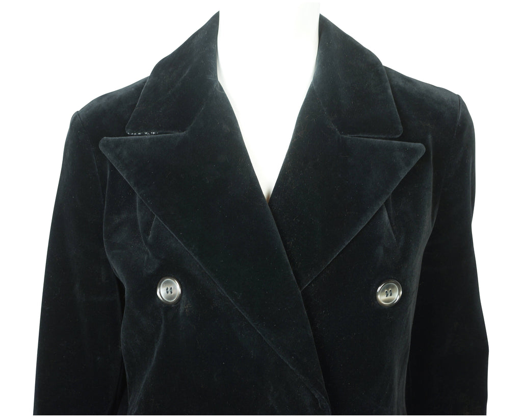 Vintage 70s Marielle Fleury Black Velvet Coat by Rainmaster - Poppy's Vintage Clothing