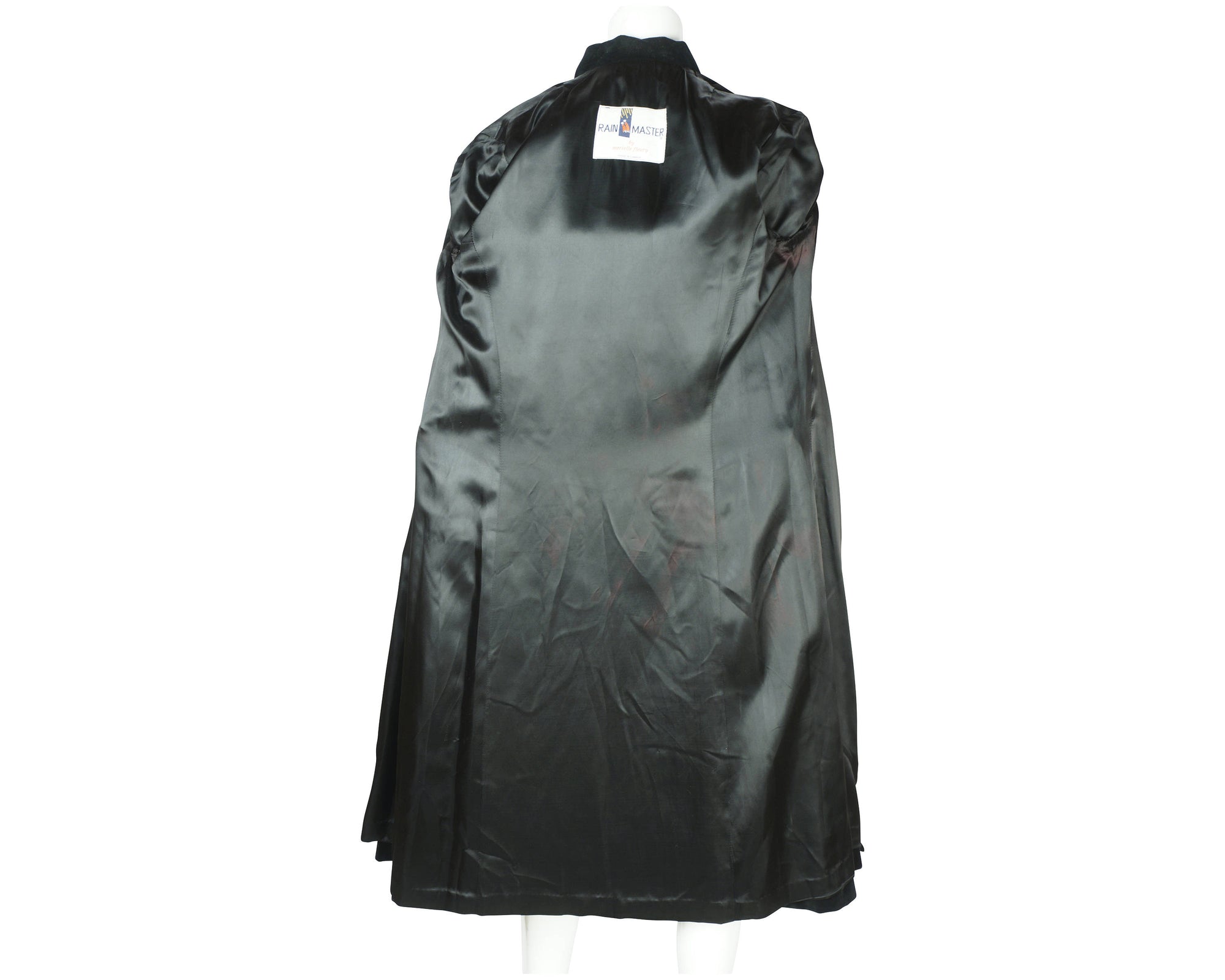 Vintage 70s Marielle Fleury Black Velvet Coat by Rainmaster - Poppy's Vintage Clothing