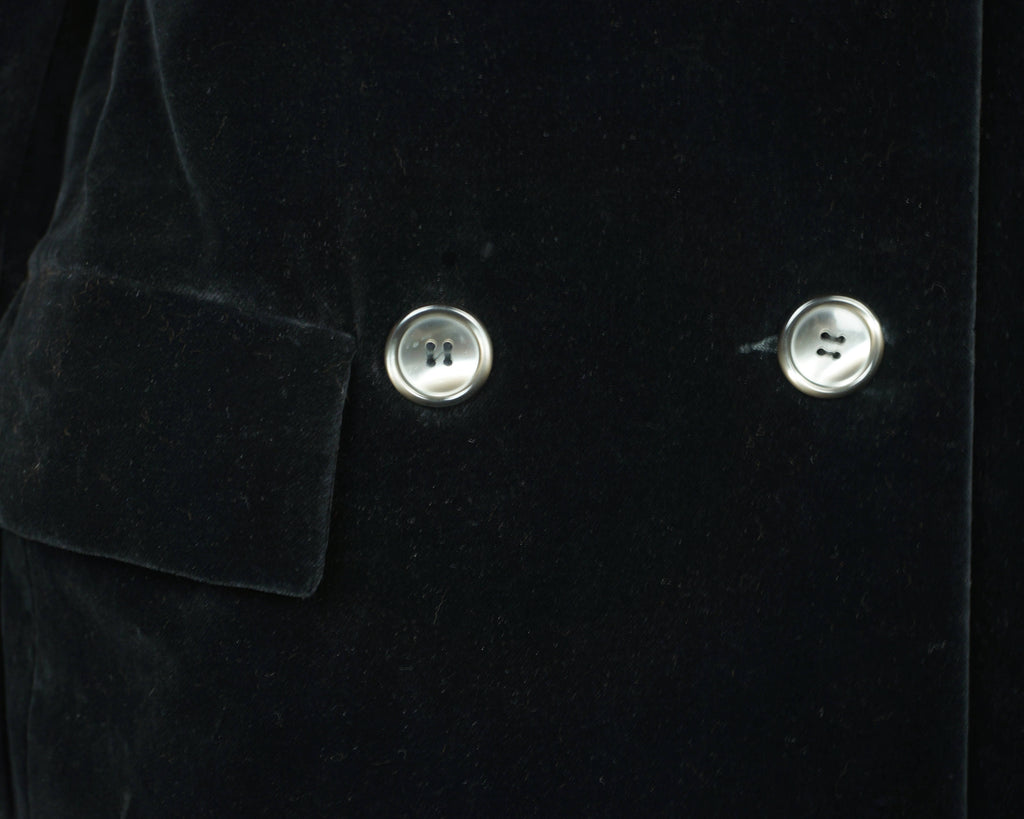 Vintage 70s Marielle Fleury Black Velvet Coat by Rainmaster - Poppy's Vintage Clothing