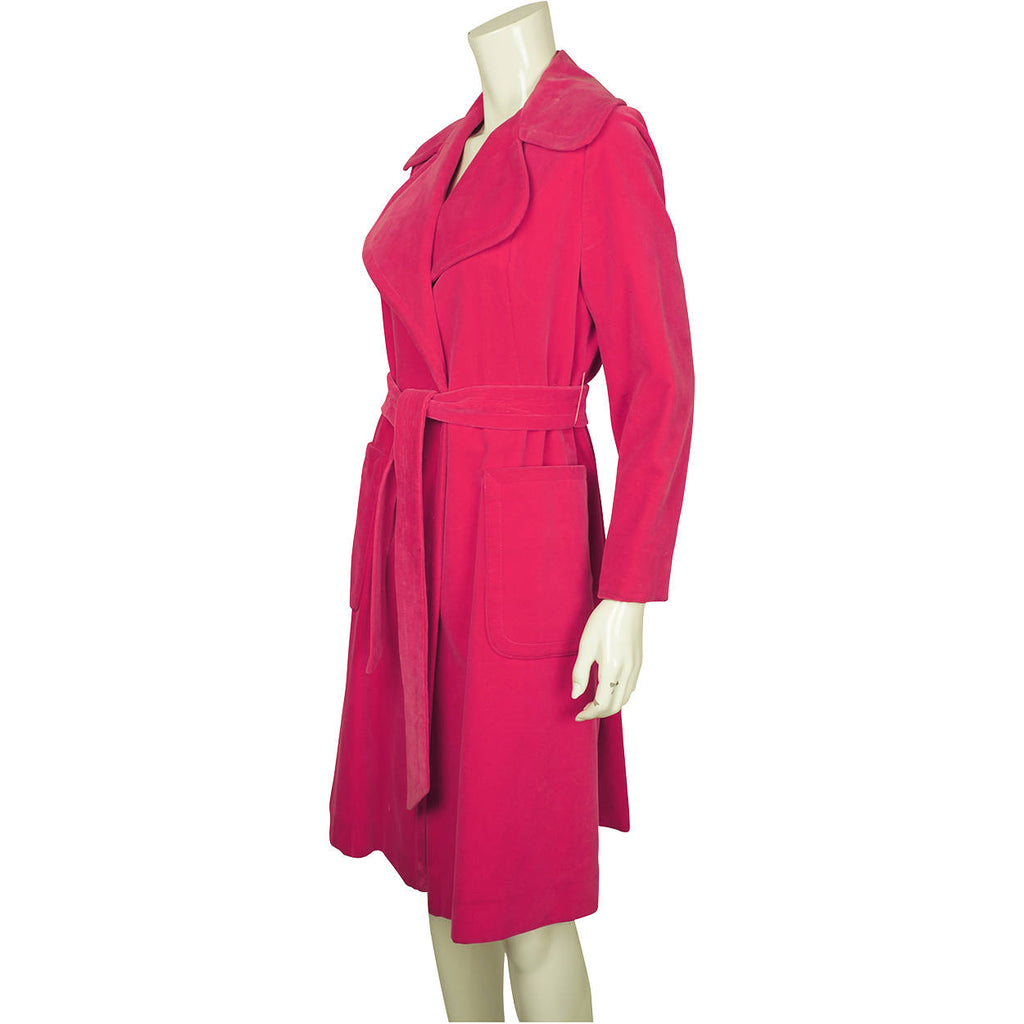 Vintage Pink Velvet Coat by Rainmaster 1970s Canadian Design - Marielle Fleury - 12 - Poppy's Vintage Clothing