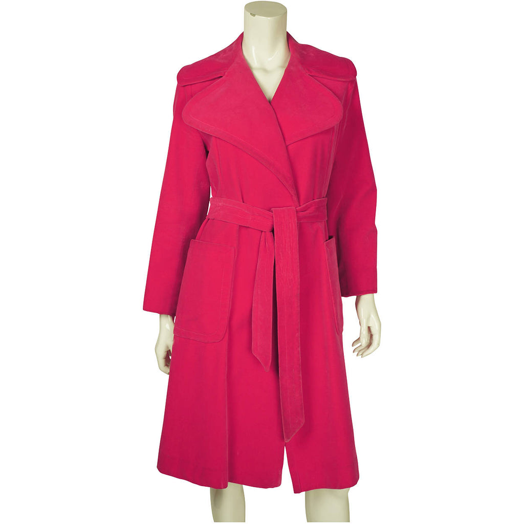 Vintage Pink Velvet Coat by Rainmaster 1970s Canadian Design - Marielle Fleury - 12 - Poppy's Vintage Clothing