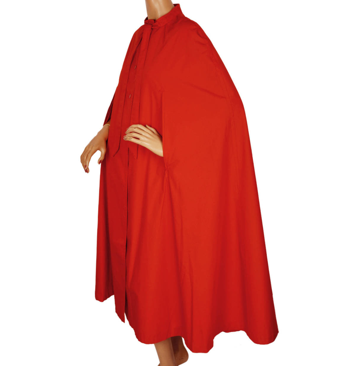 Vintage Marielle Fleury Red Rain Cape by Rainmaster 1970s Canadian Design - Poppy's Vintage Clothing