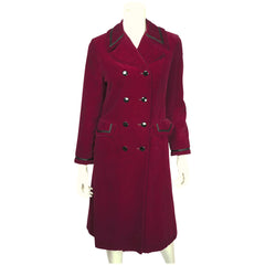 Vintage 70s Marielle Fleury Red Velvet Coat by Rainmaster M - Poppy's Vintage Clothing