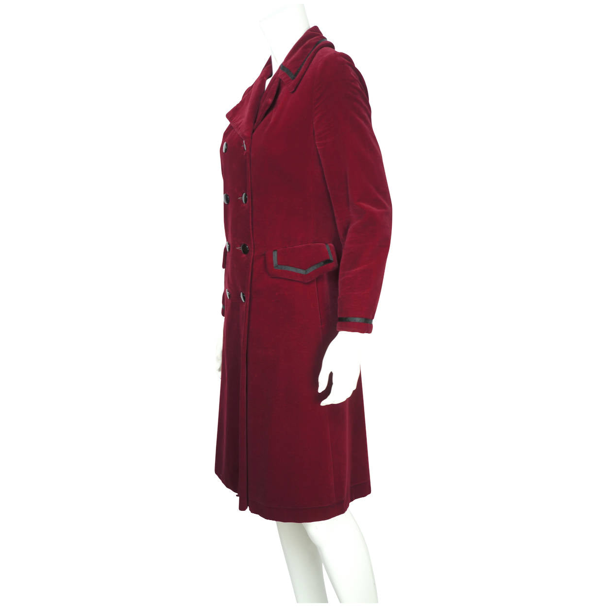 Vintage 70s Marielle Fleury Red Velvet Coat by Rainmaster M - Poppy's Vintage Clothing