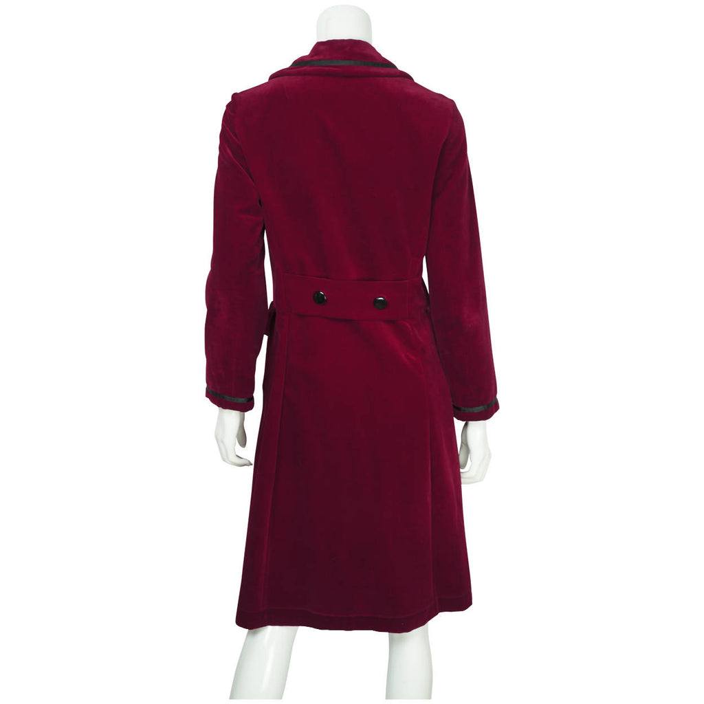 Vintage 70s Marielle Fleury Red Velvet Coat by Rainmaster M - Poppy's Vintage Clothing