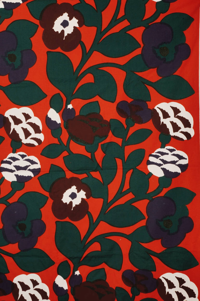 Vintage Marimekko Finland Cotton Fabric by Katsuji Wakisaka Green Green 3 yds - Poppy's Vintage Clothing