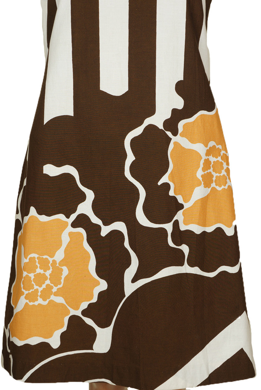 Marimekko Graphic Print  Cotton Dress by Maija Isola Made in Finland Ladies Size S / M - Poppy's Vintage Clothing
