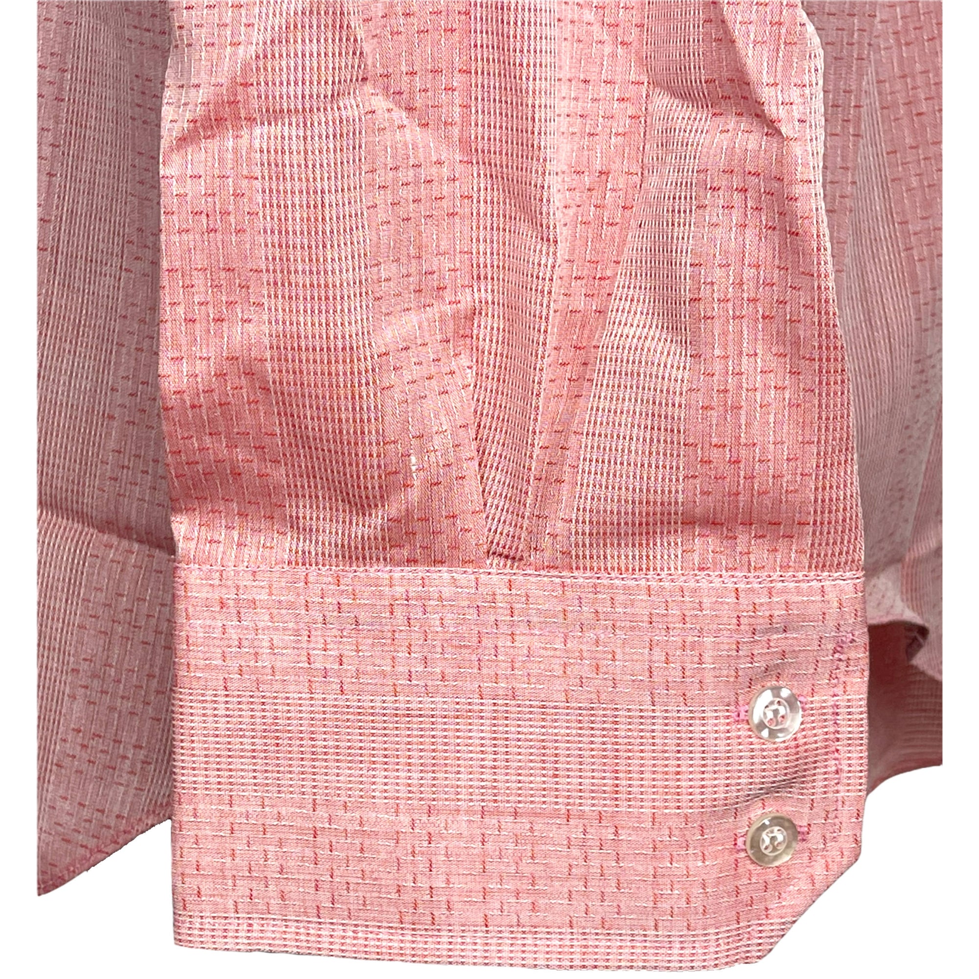 Vintage NWT 1970s Dress Shirt Unused Pink w Red Size L 16.5