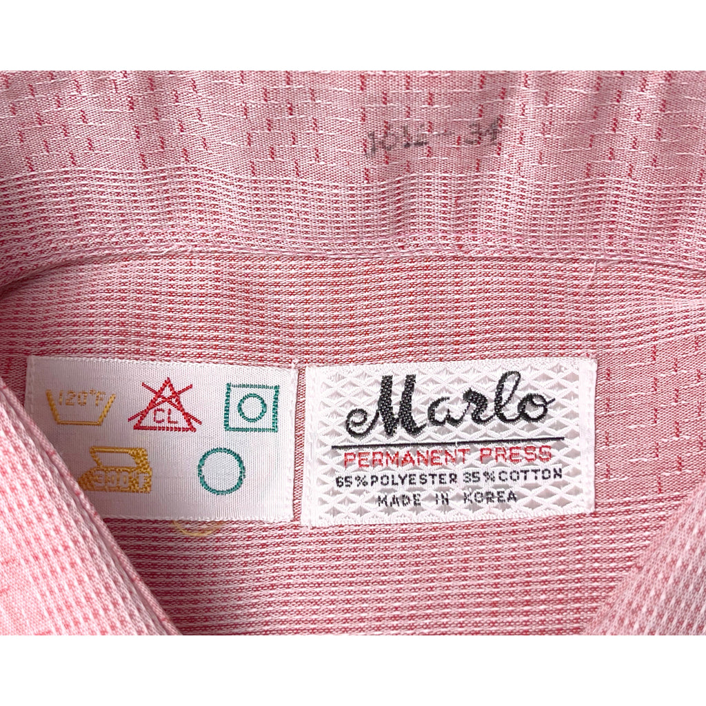 Vintage NWT 1970s Dress Shirt Unused Pink w Red Size L 16.5