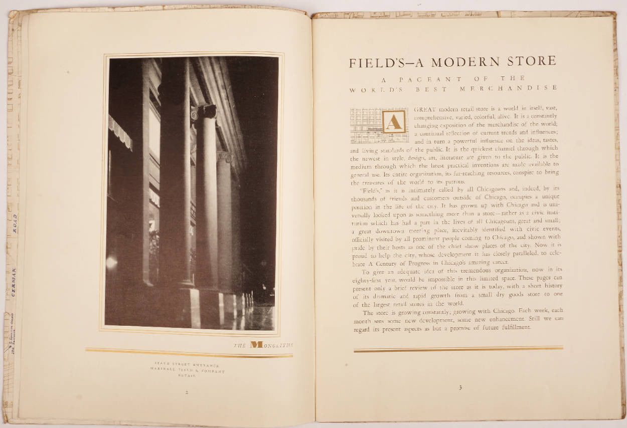 Vintage MARSHALL FIELD Department Store Book 1933 Chicago Visitors Edition - Poppy's Vintage Clothing