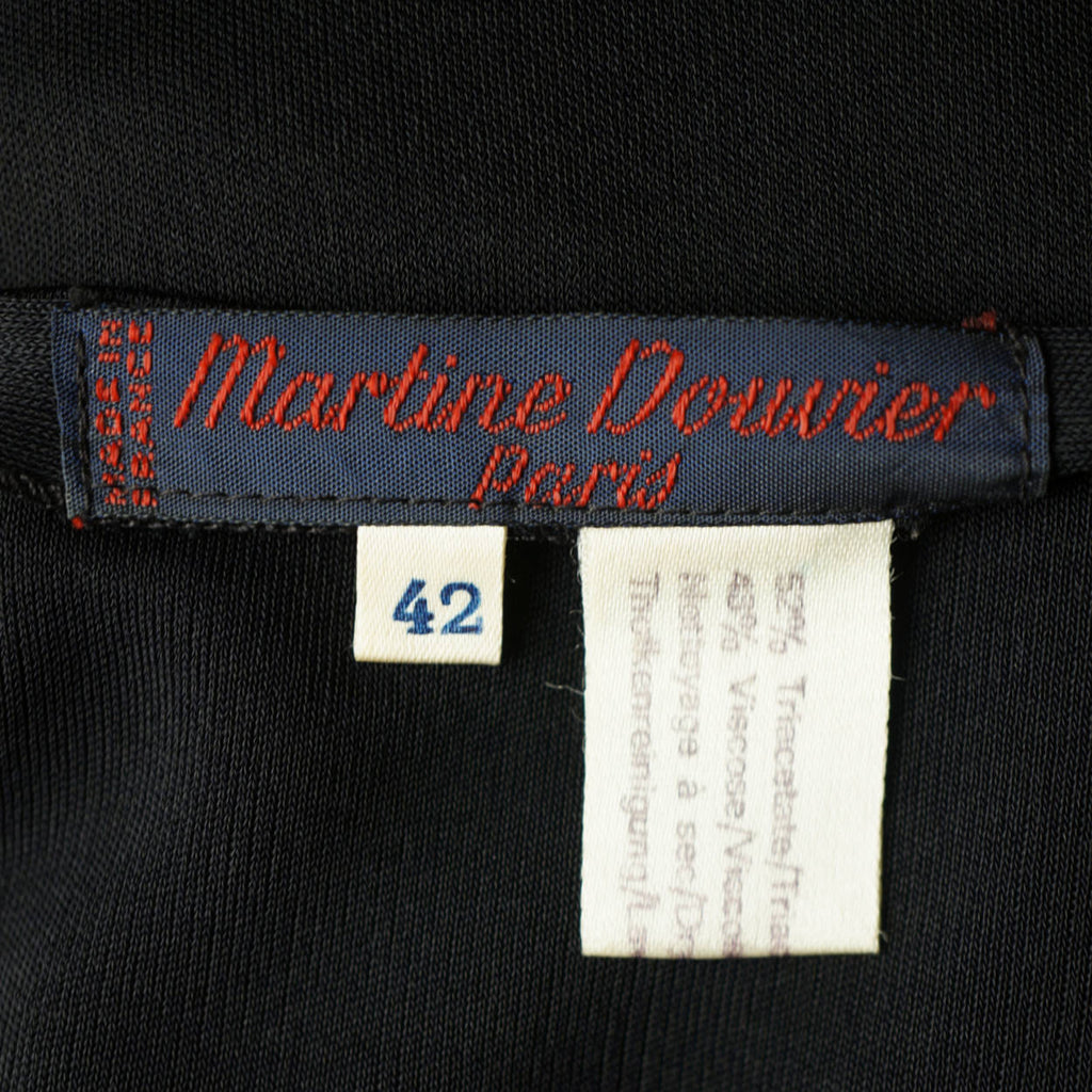 Vintage 1980s Goddess Dress Martine Douvier Paris Made in France French Size 42 - Poppy's Vintage Clothing