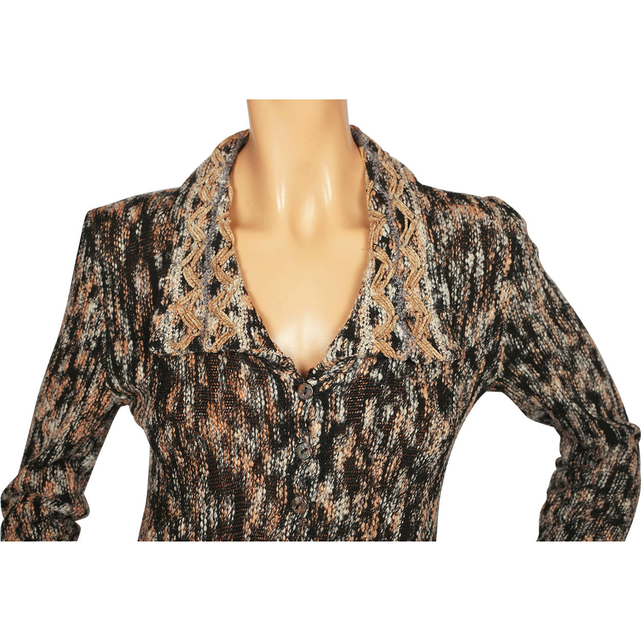 Vintage 1970s British Mod Dress Mary Farrin Wool Knit Made in England Size M - Poppy's Vintage Clothing