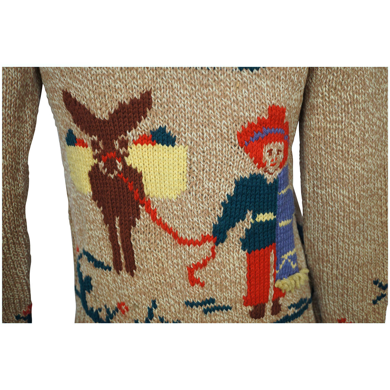 Vintage Cowichan Sweater Mary Maxim Mexicana Pattern 465 1950s Hand Knit - Poppy's Vintage Clothing