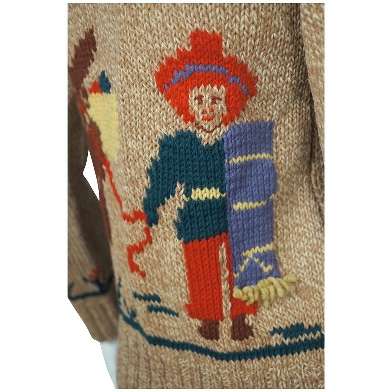 Vintage Cowichan Sweater Mary Maxim Mexicana Pattern 465 1950s Hand Knit - Poppy's Vintage Clothing