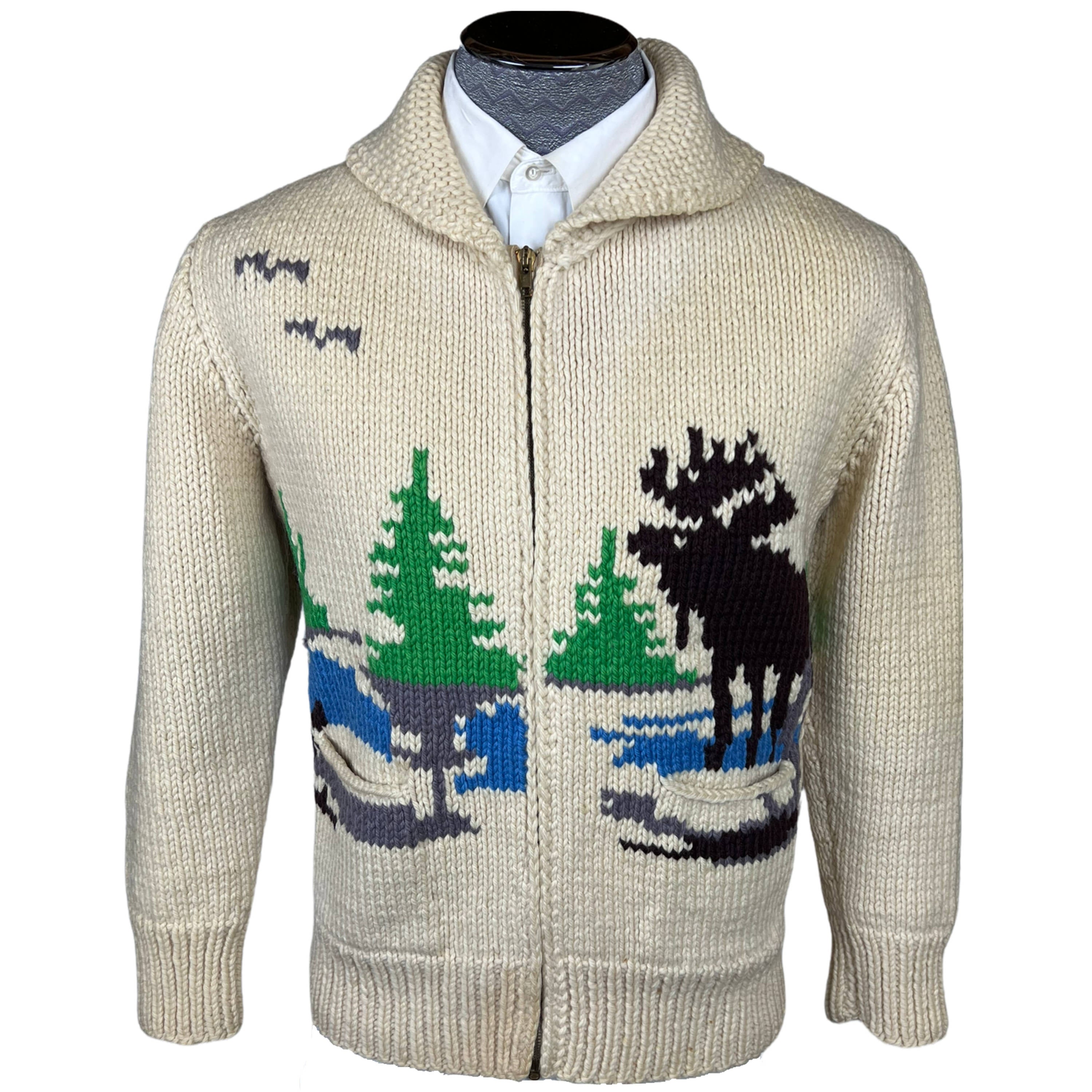 Vintage Moose Cowichan Sweater Mary Maxim Pattern 552 1950s
