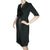 Vintage 1940s Egyptian Cocktail Dress Black Wool Crepe and Silk - S - Poppy's Vintage Clothing