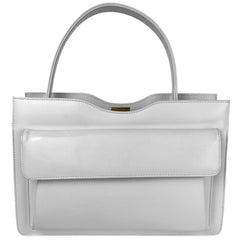 1960s Vintage White Leather Handbag Purse Mastercraft Canada