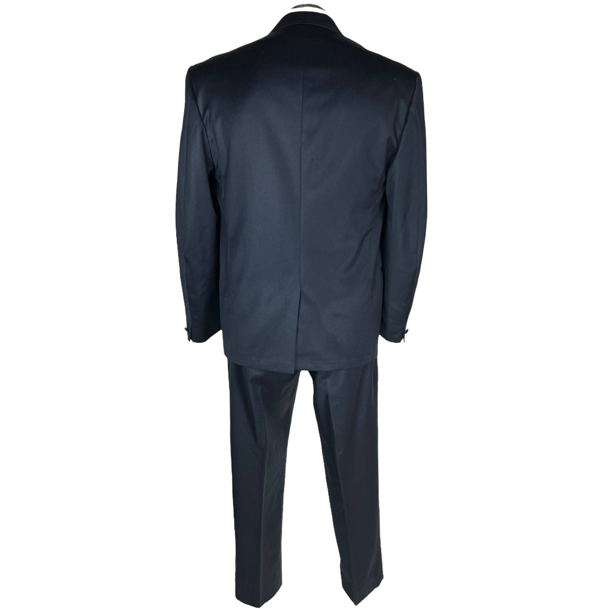 Vintage Mens 1960s British Invasion Suit Blue Shiny Wool M