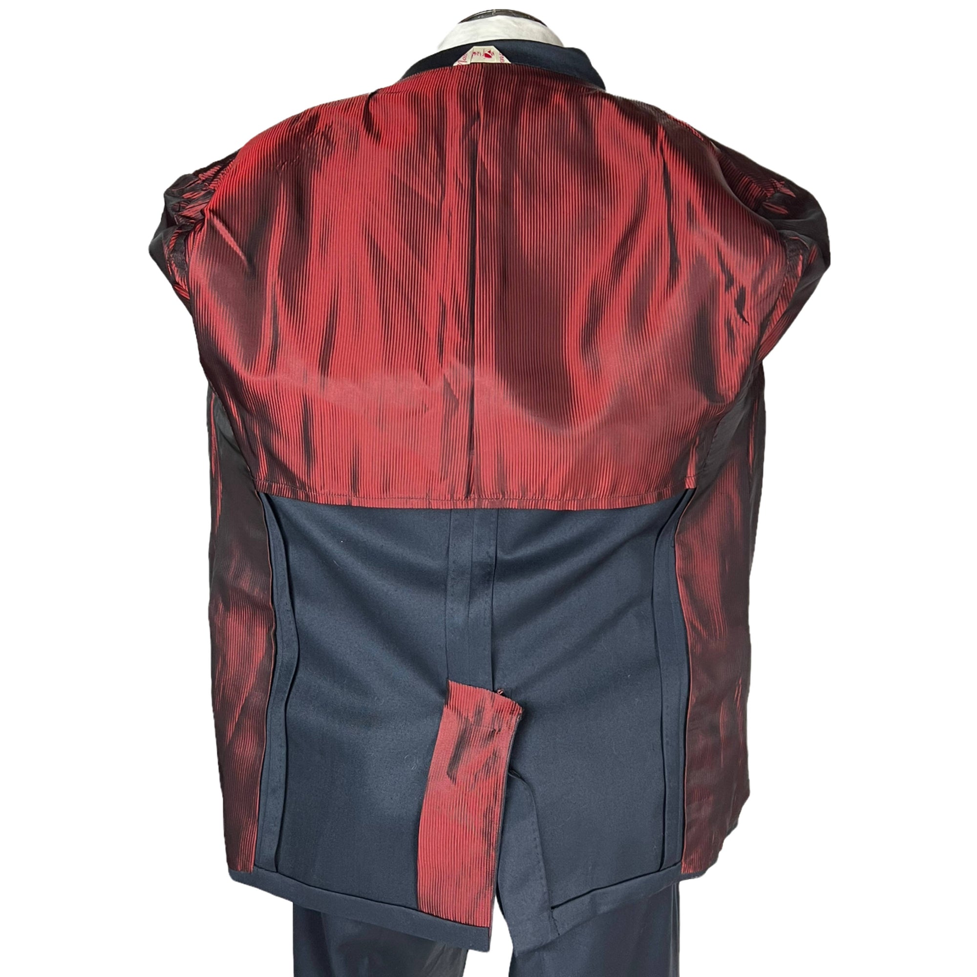 Vintage Mens 1960s British Invasion Suit Blue Shiny Wool M