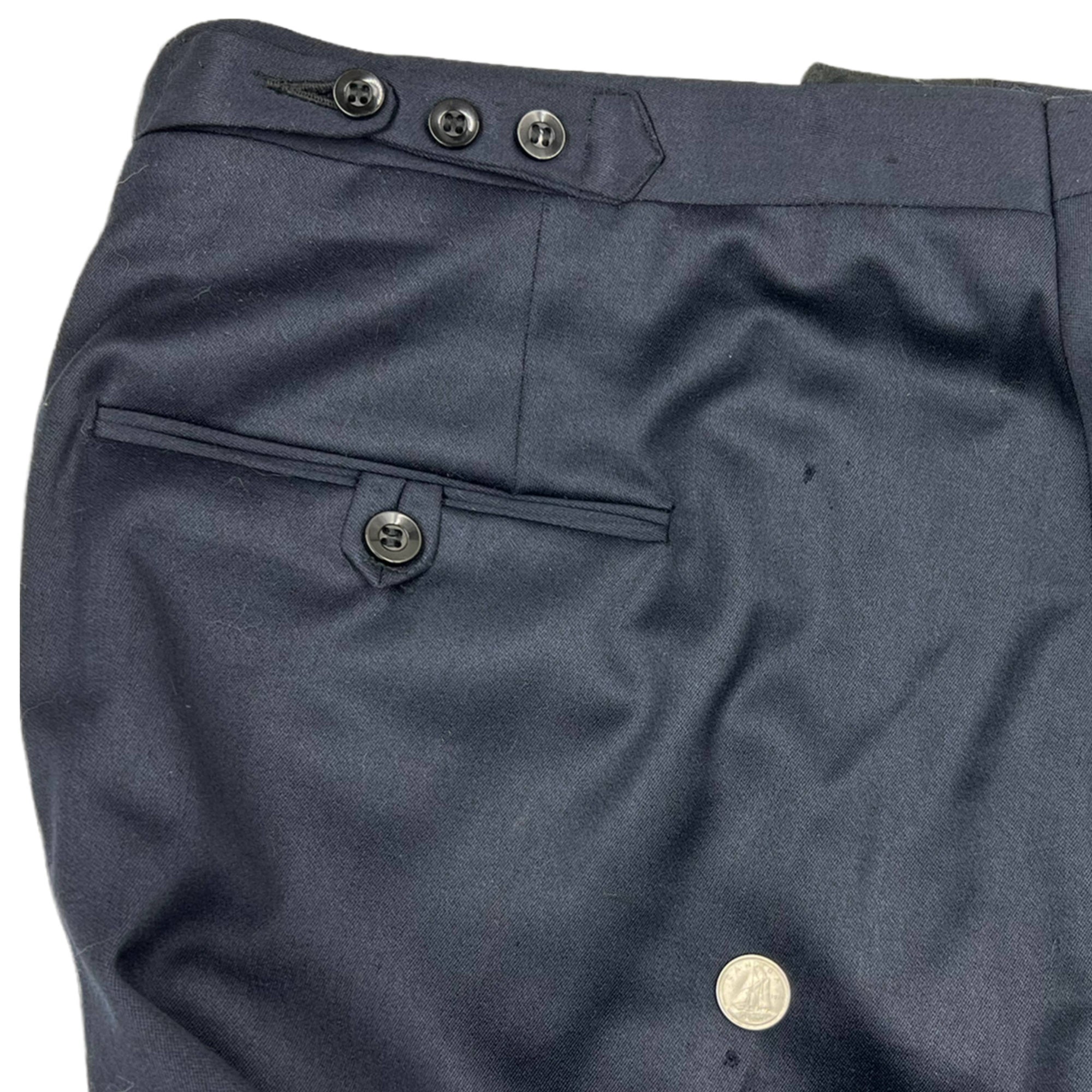 Vintage Mens 1960s British Invasion Suit Blue Shiny Wool M