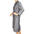 Vintage 1950s Silver Grey Silk Skirt Suit Meme Dysthe Montreal Designer Size M L - Poppy's Vintage Clothing