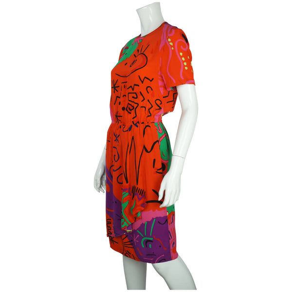 LOUIS FERAUD 80s Floral Sheath Dress w/ Ruffle Trim — Garment
