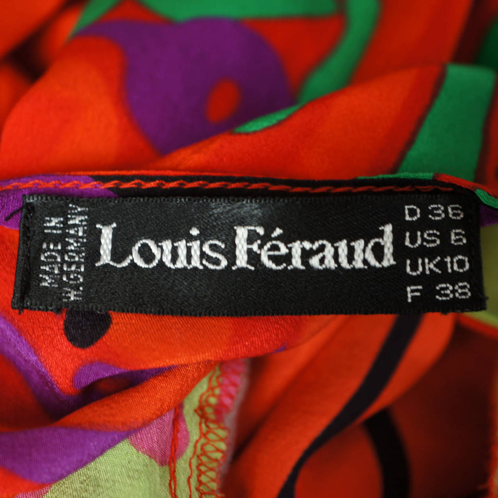 Vintage 1980s Louis Feraud Silk Dress Memphis Design Group Era Size Small 6 - Poppy's Vintage Clothing
