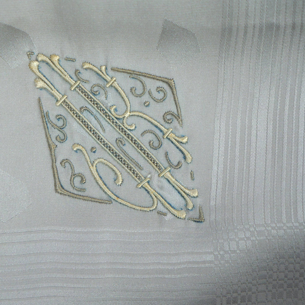 Vintage 1930s 40s Mens Silk Scarf Grey Square Foulard 34.5” - Poppy's Vintage Clothing