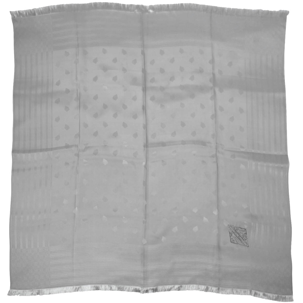 Vintage 1930s 40s Mens Silk Scarf Grey Square Foulard 34.5” - Poppy's Vintage Clothing