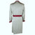Vintage 1940s Mens Dressing Gown Shiny Silver Grey w Burgundy Trim Size M L - Poppy's Vintage Clothing