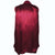 Vintage 1940s Mens Dressing Gown Shiny Silver Grey w Burgundy Trim Size M L - Poppy's Vintage Clothing