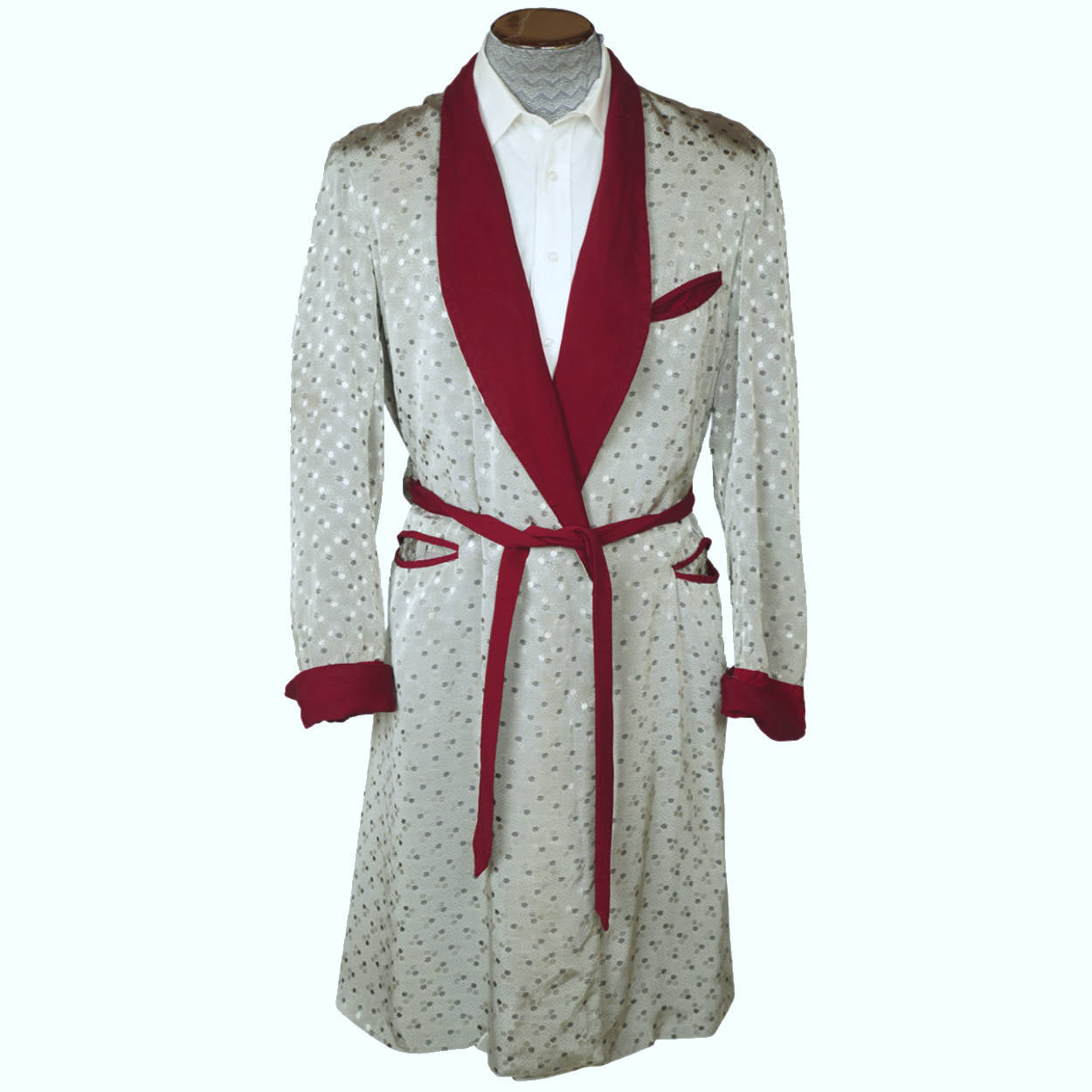 Men's Dressing Gown with Quilted Silk Lapel