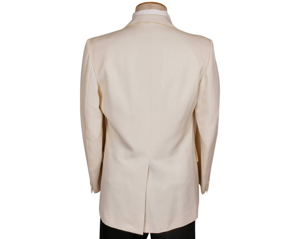 Vintage 1970s White Dinner Jacket - Gillio Paris -Size M - Poppy's Vintage Clothing