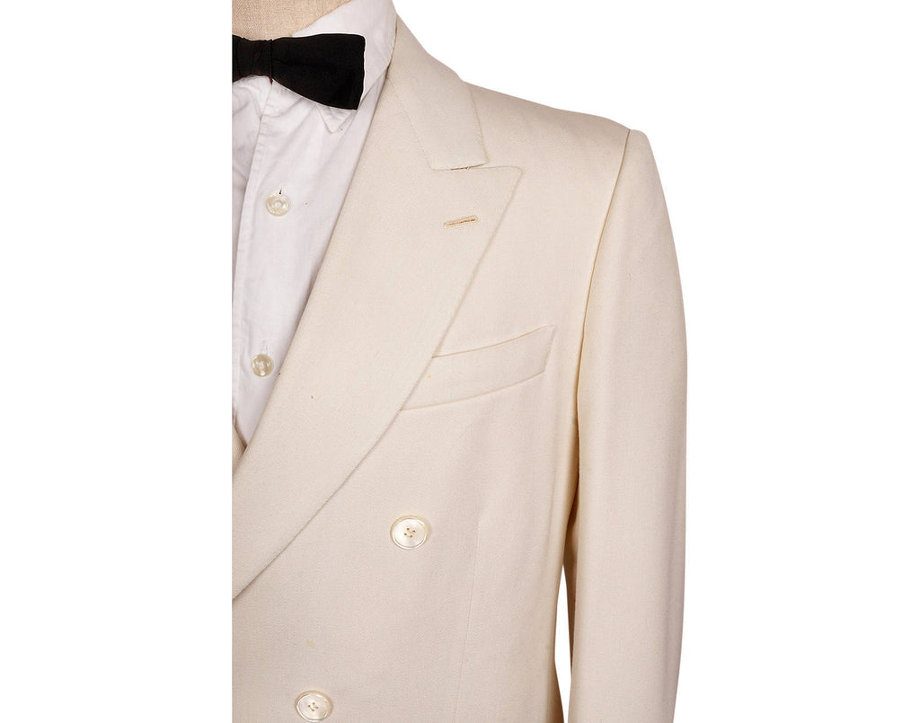 Vintage 1970s White Dinner Jacket - Gillio Paris -Size M - Poppy's Vintage Clothing