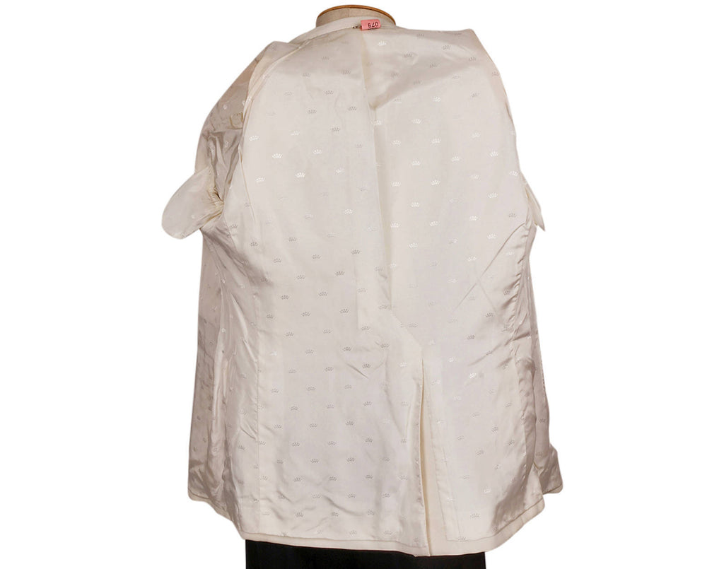 Vintage 1970s White Dinner Jacket - Gillio Paris -Size M - Poppy's Vintage Clothing
