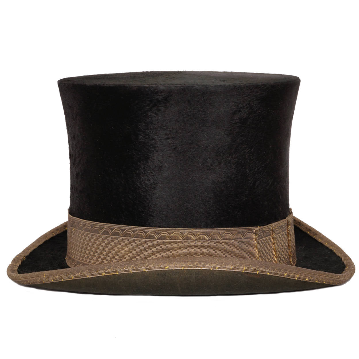 Antique Victorian Mens English Silk Plush Top Hat Luxembourg Size Small - Poppy's Vintage Clothing