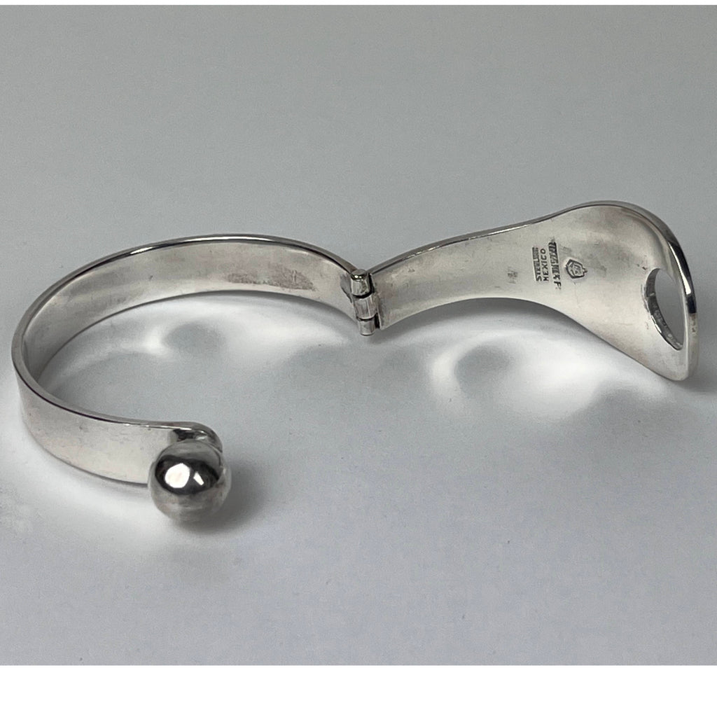 Vintage 1960s Modernist Taxco Cuff Sterling Silver Bracelet