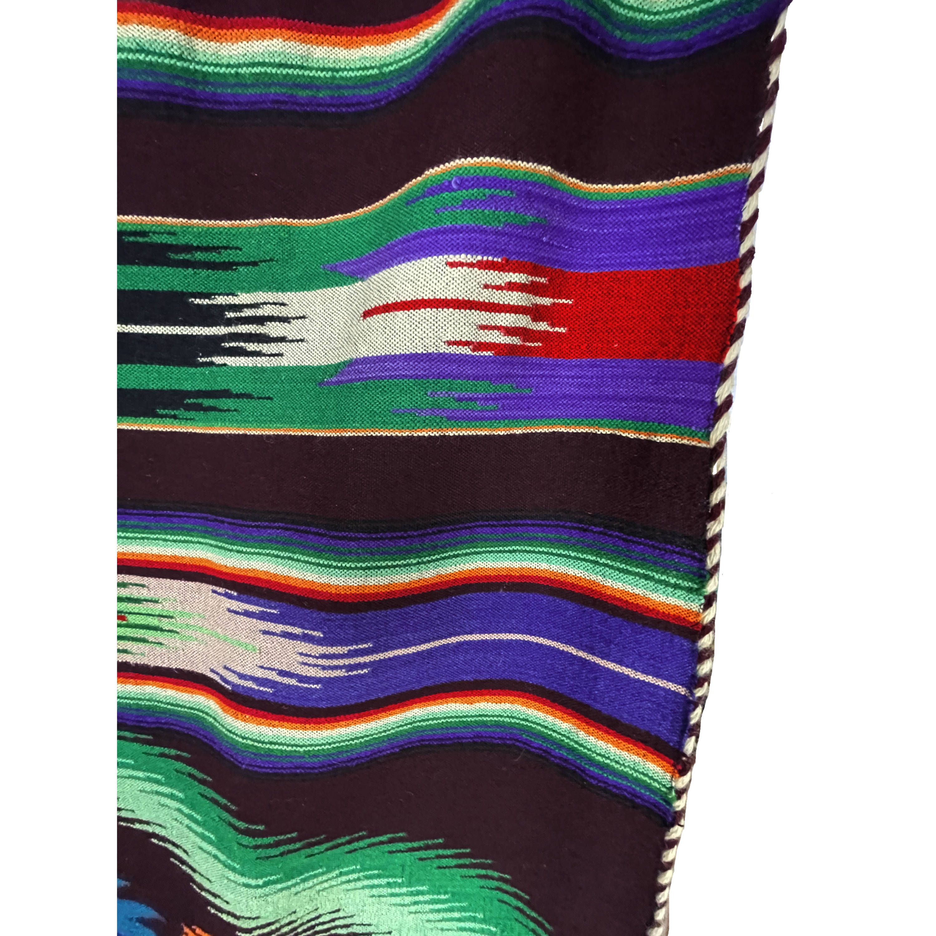 Tapis/couverture Textile Mexicain Vintage Saltillo Serape – Vert – 44x79 – Occasion