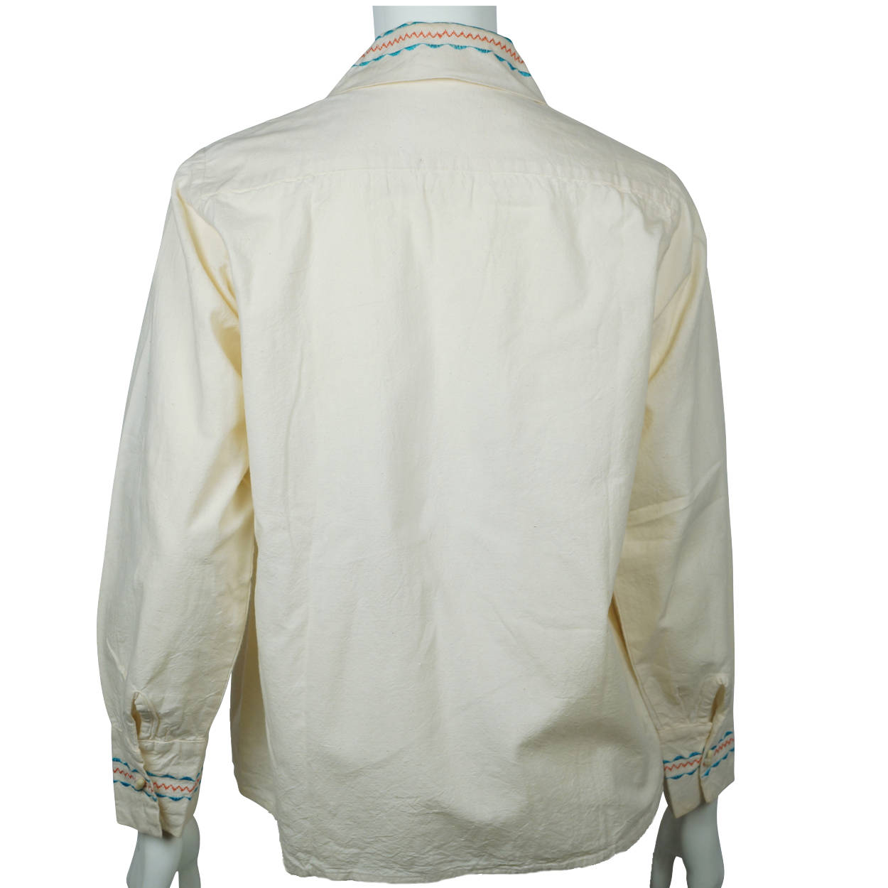 Vintage 1950s 60s Mexican Tourist Shirt Embroidered Donkey Serape Rooster Unisex - Poppy's Vintage Clothing