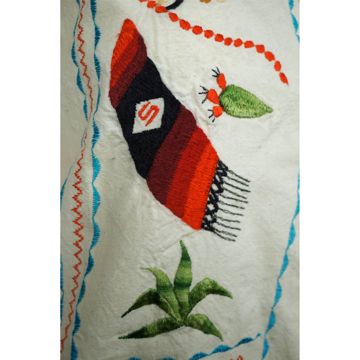 Vintage 1950s 60s Mexican Tourist Shirt Embroidered Donkey Serape Rooster Unisex - Poppy's Vintage Clothing