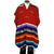 Vintage 1960s Mexican Poncho Saltillo Serape Striped Cotton Blanket Unisex - Poppy's Vintage Clothing