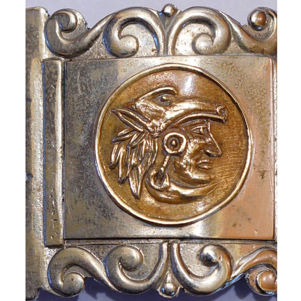 Vintage Mexican Sterling Bracelet Aztec Panels - Poppy's Vintage Clothing