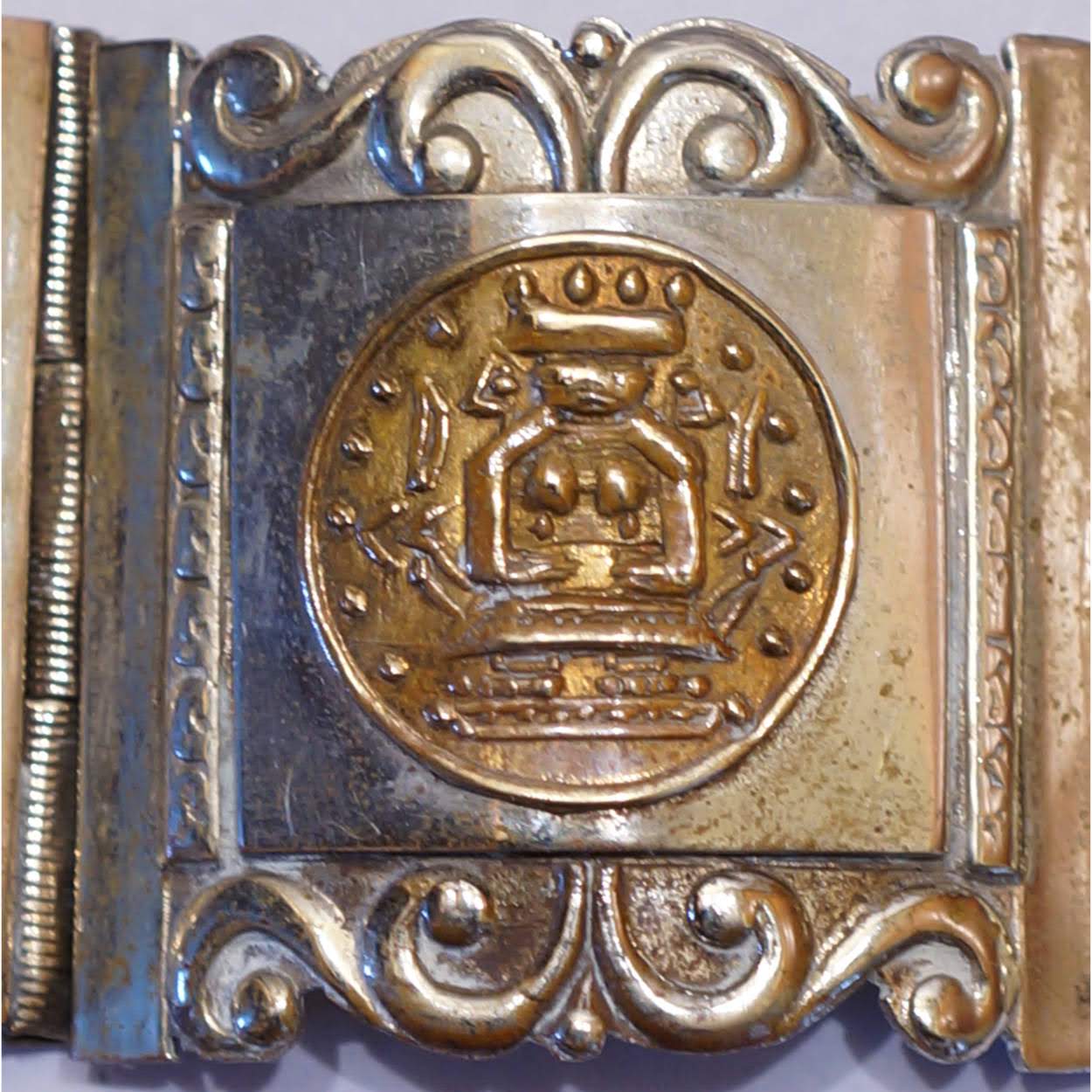 Vintage Mexican Sterling Bracelet Aztec Panels - Poppy's Vintage Clothing