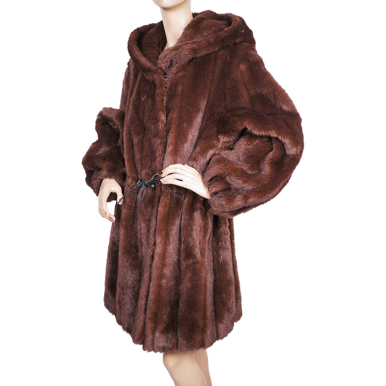 Vintage Faux Fur Coat Michel Alexis Paris 1980s Design Ladies Size M L - Poppy's Vintage Clothing