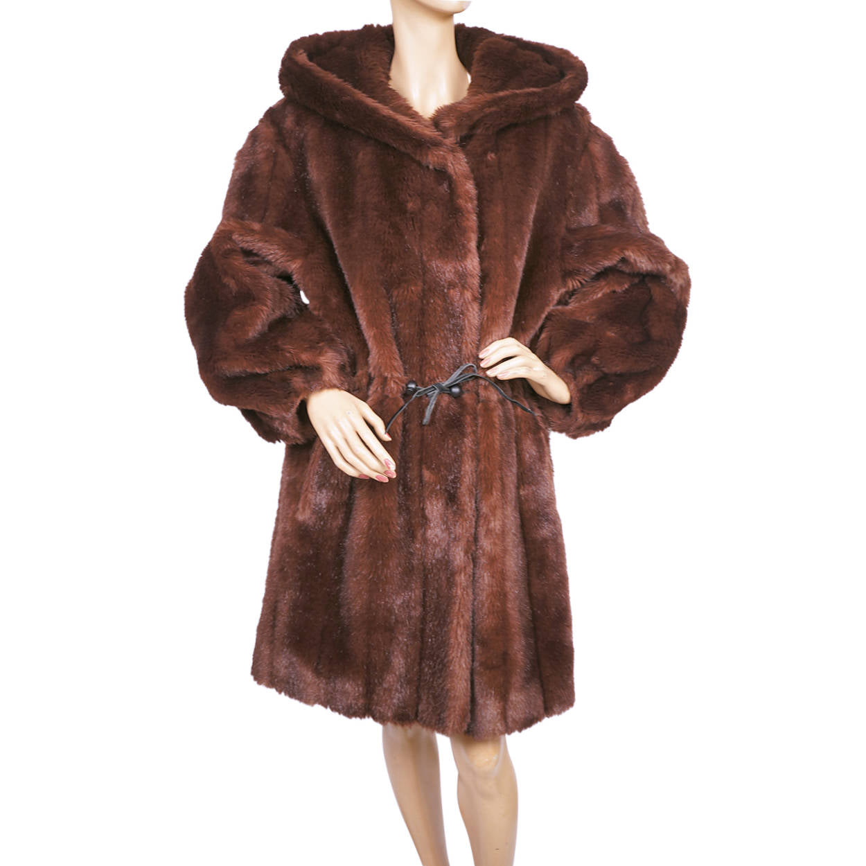 Vintage Faux Fur Coat Michel Alexis Paris 1980s Design Ladies Size M L - Poppy's Vintage Clothing
