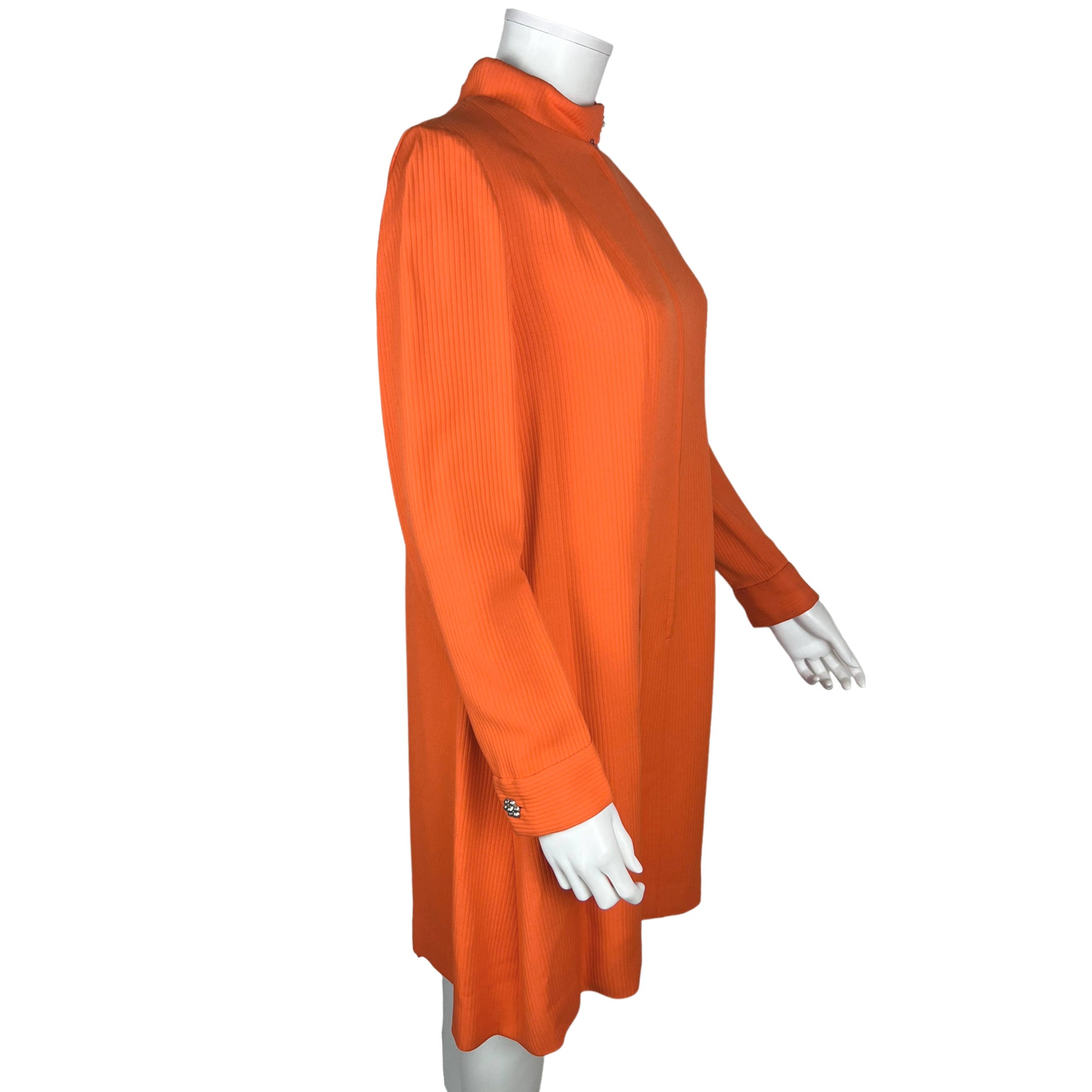 1960s Orange Dress Michel Pelta for Renee Farell Paris 1967