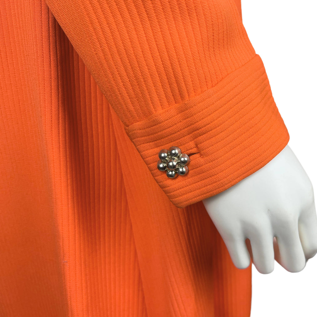 1960s Orange Dress Michel Pelta for Renee Farell Paris 1967