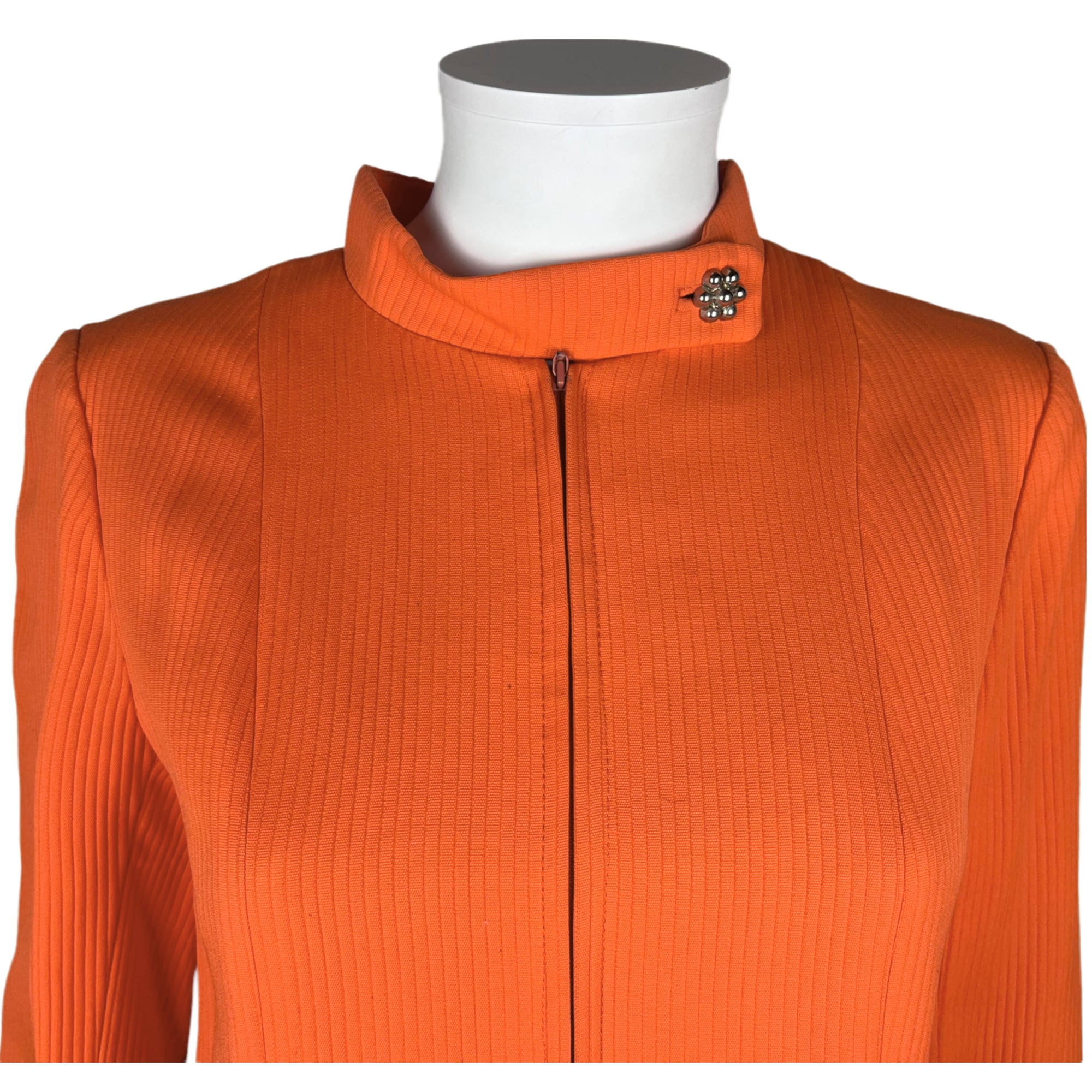 1960s Orange Dress Michel Pelta for Renee Farell Paris 1967