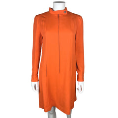 1960s Orange Dress Michel Pelta for Renee Farell Paris 1967