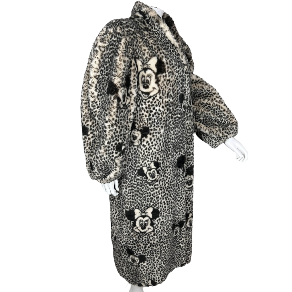 Vintage 1990s Mickey Mouse Faux Fur Coat Euro Disney Paris